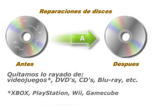 reparacion de discos rayados dvd playstation wii xbox